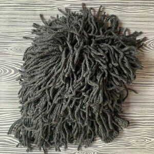 Hand Knit Grey Wig With Beard 2-4 EUC